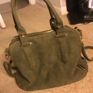 Large olive green purse/messenger bag